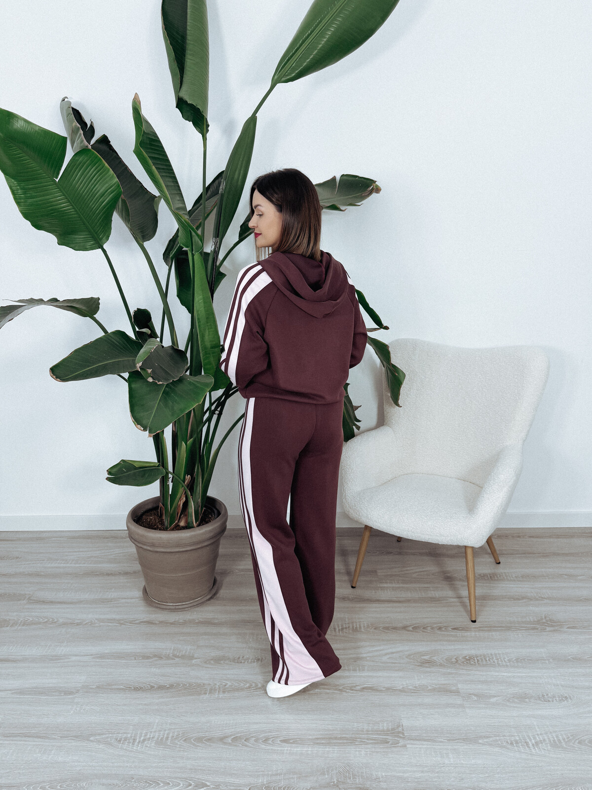 Bluza rozpinana z kapturem - materiał MASEŁKO | bordo HOODY zdjęcie 4