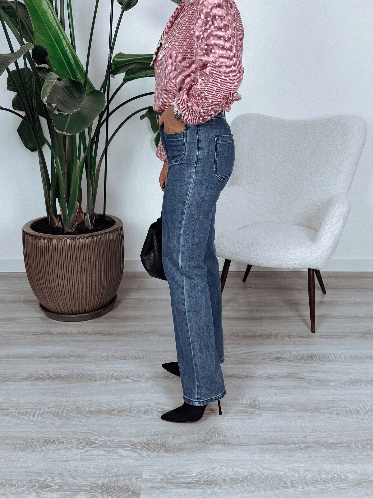 Jeansy wide leg z kieszeniami z przodu granatowe EMILIO zdjęcie 3