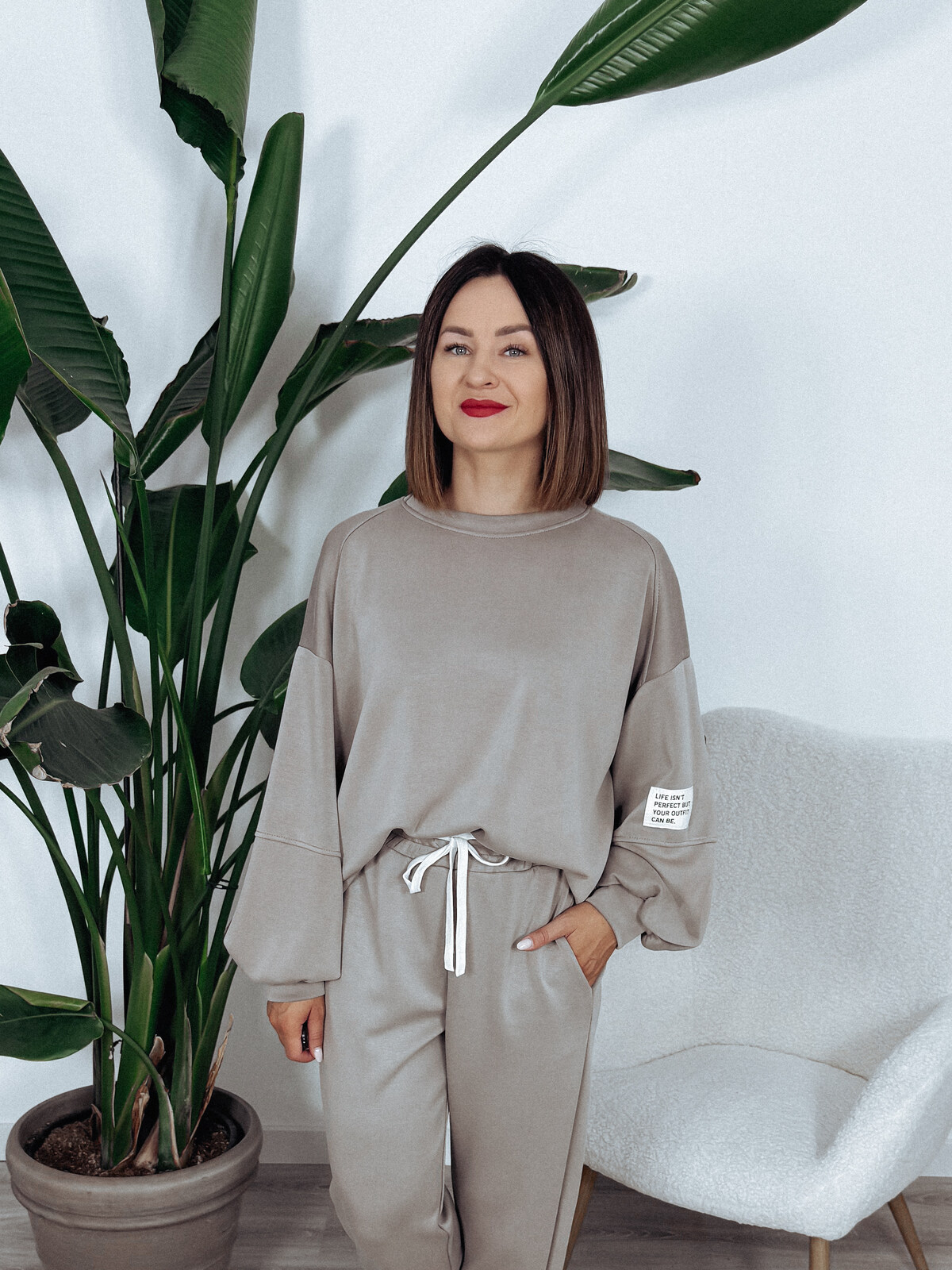 Komplet bluza + spodnie fango ARIA II - materiał MASEŁKO zdjęcie 2