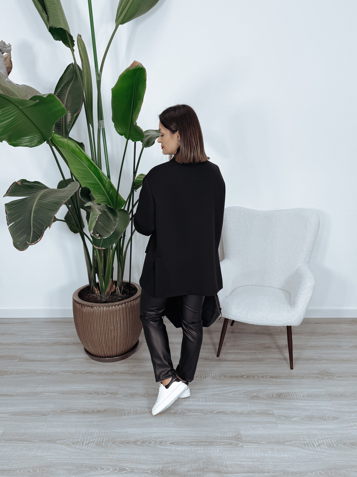 Marynarka oversize premium 95% bawełna czarna BELLA zdjęcie 4