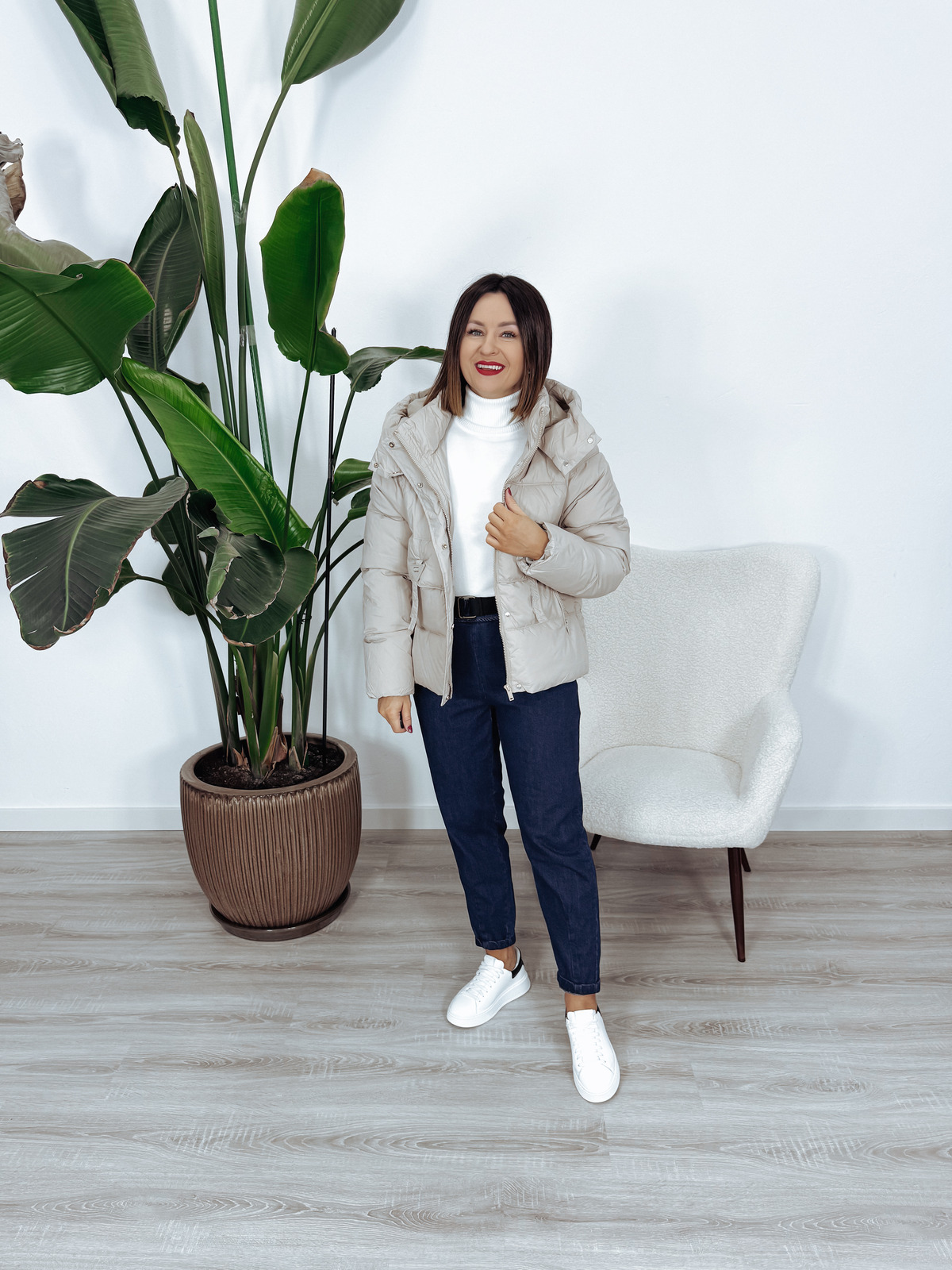 Kurtka zimowa beżowa ONYX zdjęcie 2