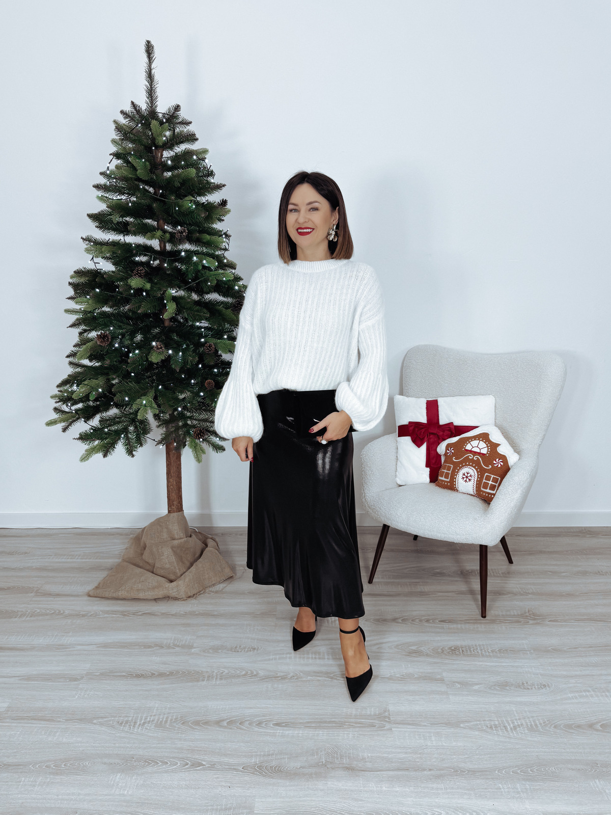 Spódnica z lejącego się materiału czarna JANEL zdjęcie 2