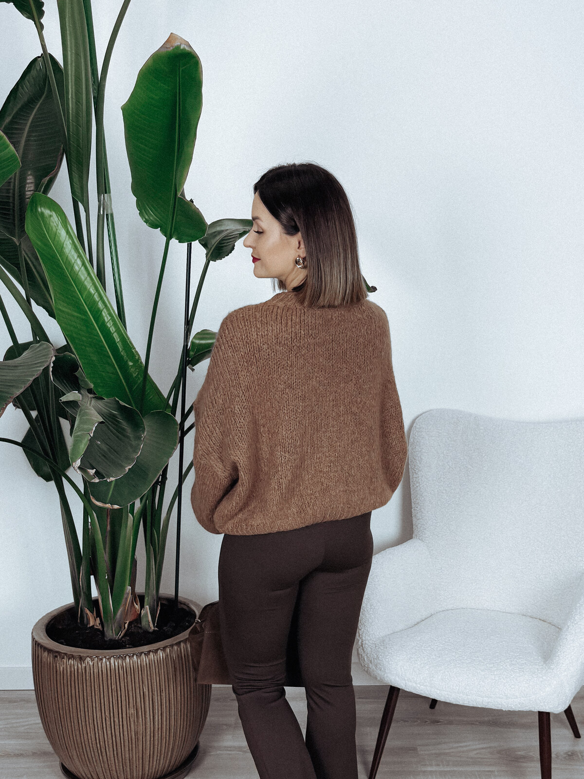 Sweter oversize mleczna czekolada AROMA zdjęcie 4