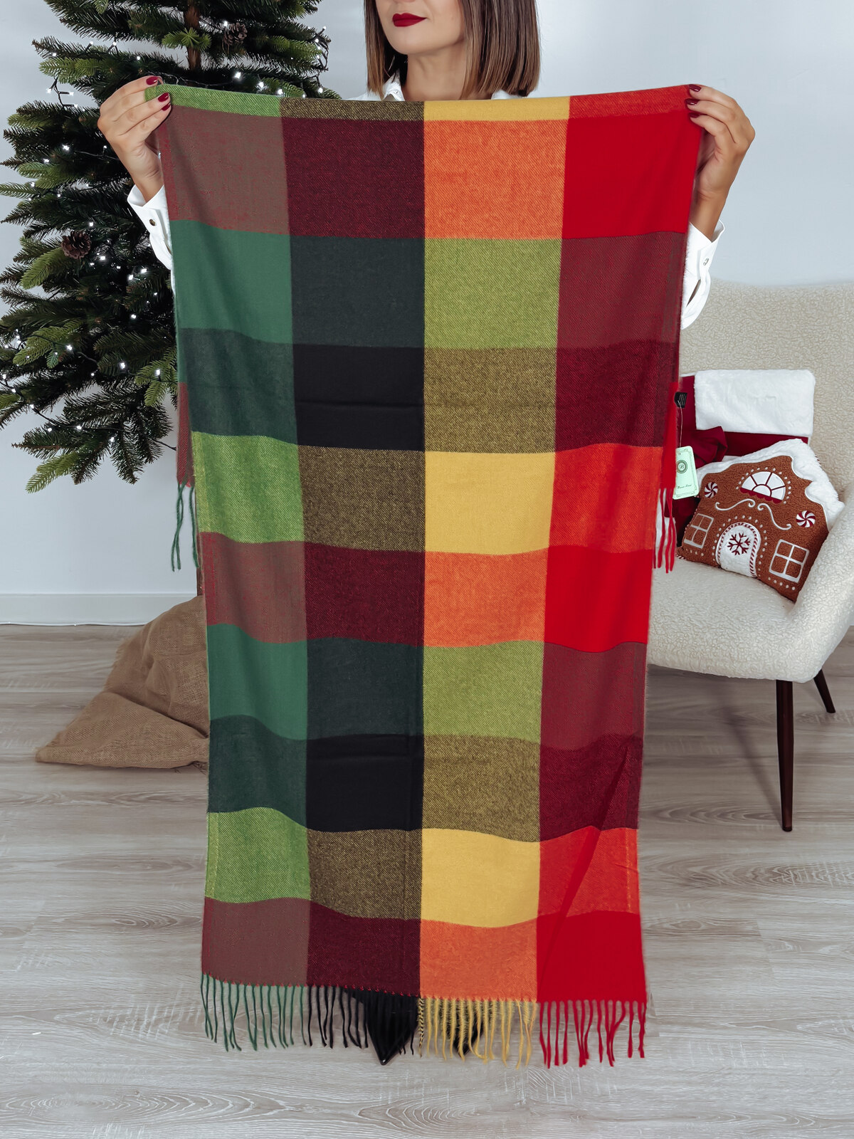 Szal w kratkę PRINT 3 zdjęcie 2