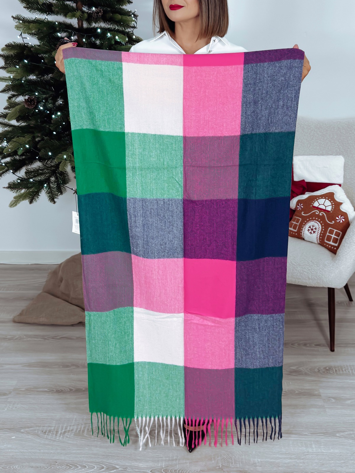 Szal w kratkę PRINT 2 zdjęcie 2