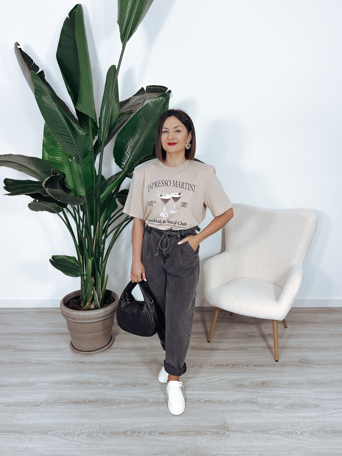 T-shirt premium z poduszkami i nadrukiem mokka ESPRESSO zdjęcie 2