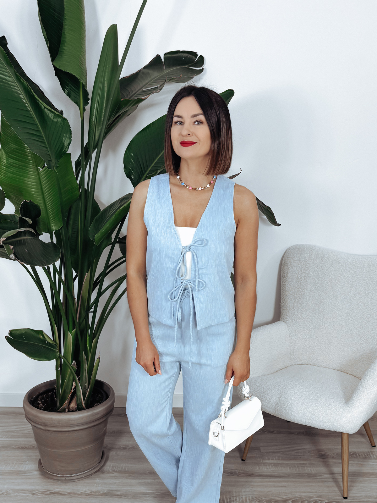 Komplet kamizelka + spodnie baby blue ABISS zdjęcie 2