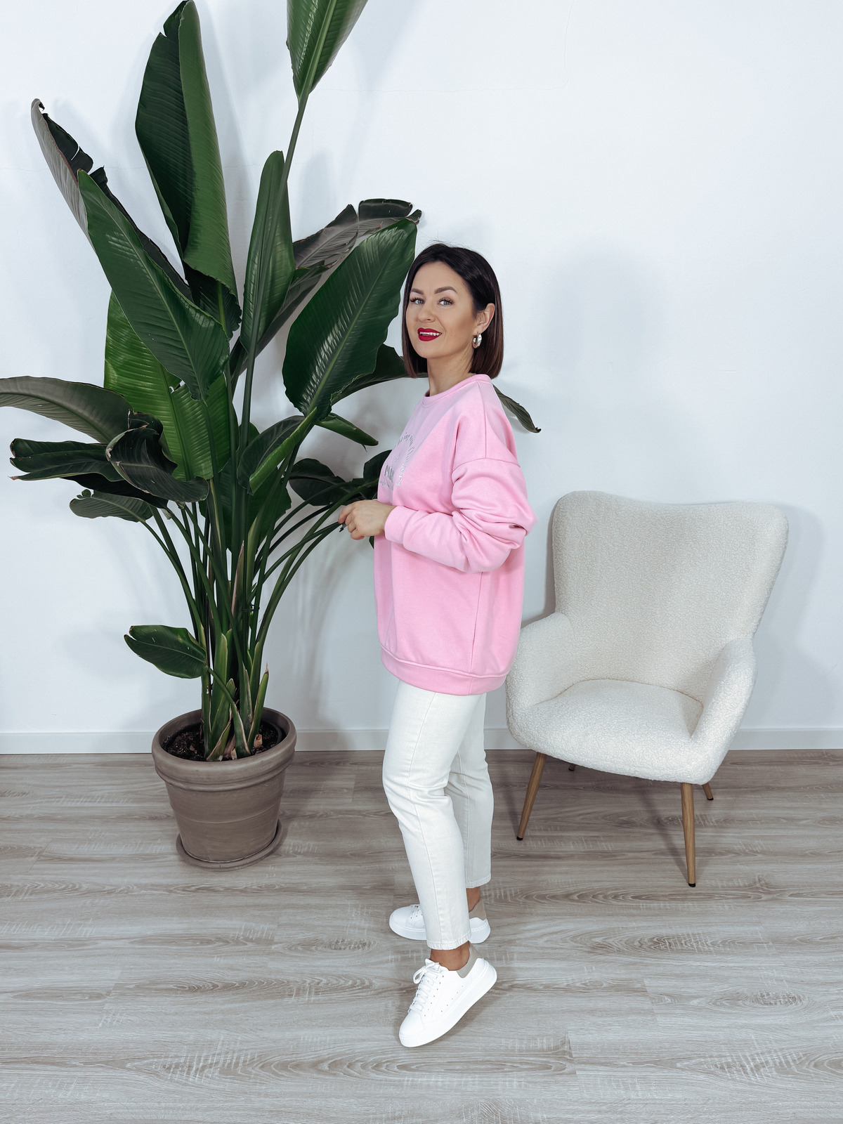Bluza oversize pastel róż PARIS ♡ zdjęcie 4