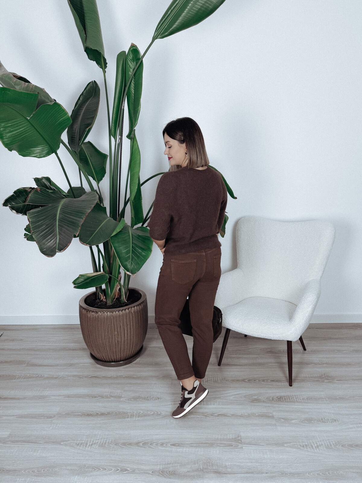 Sweter premium z alpaką i wełną dziewiczą czekoladowy JENA zdjęcie 3