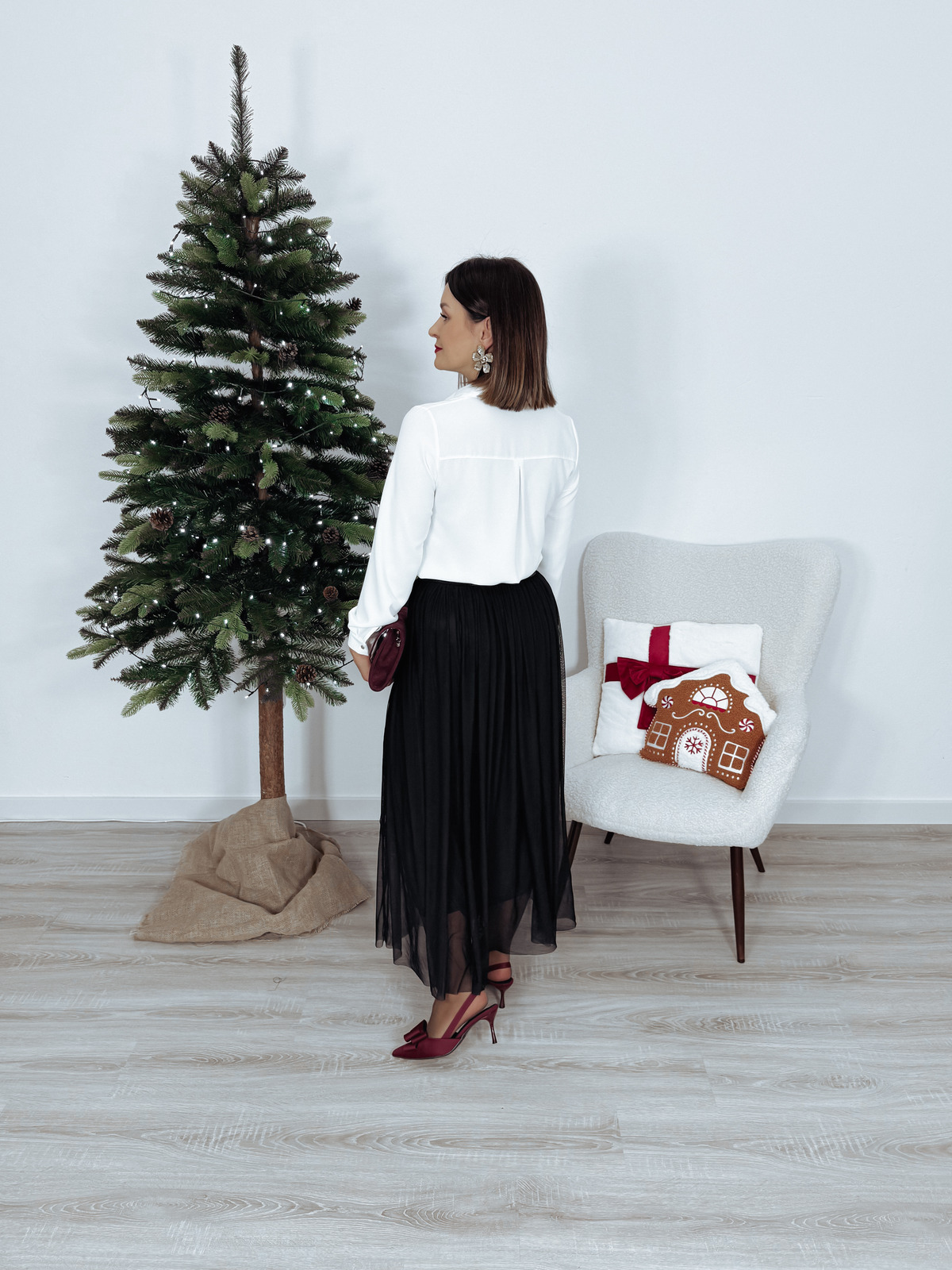 Maxi spódnica z siatki czarna LAMIA zdjęcie 4