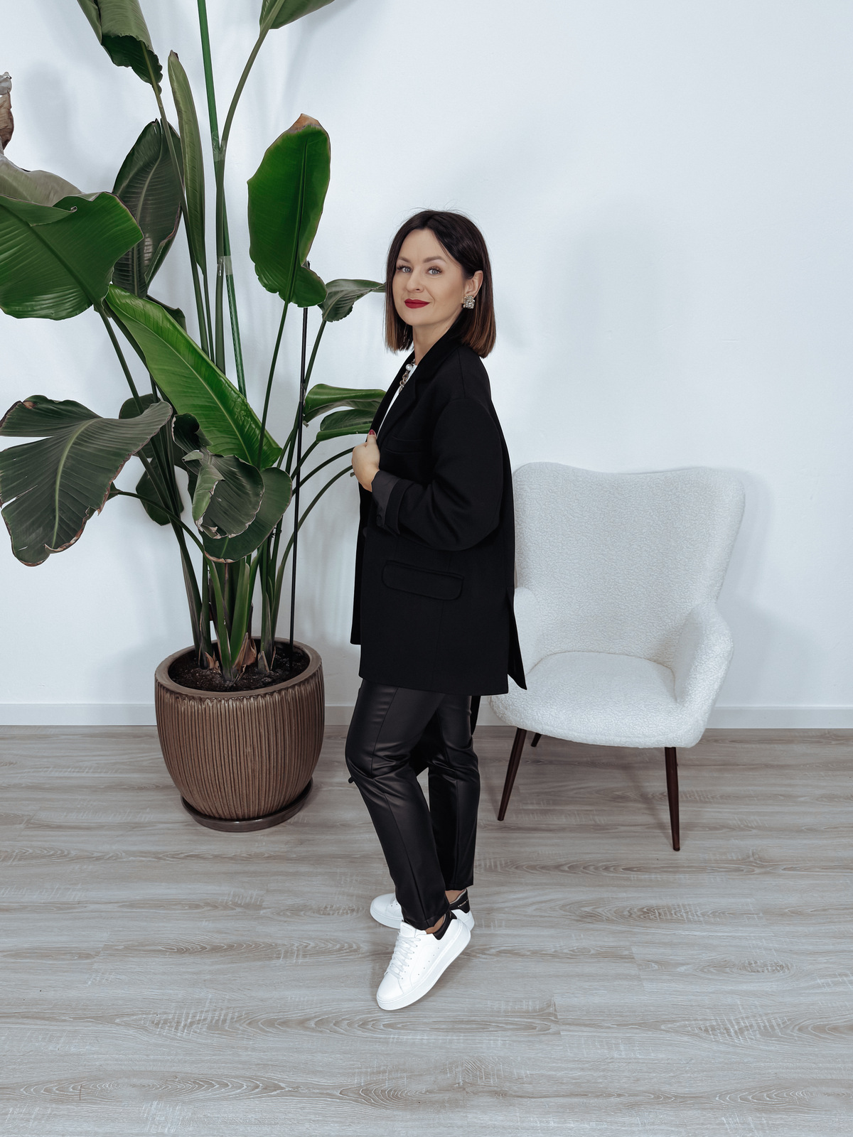 Marynarka oversize premium 95% bawełna czarna BELLA zdjęcie 3