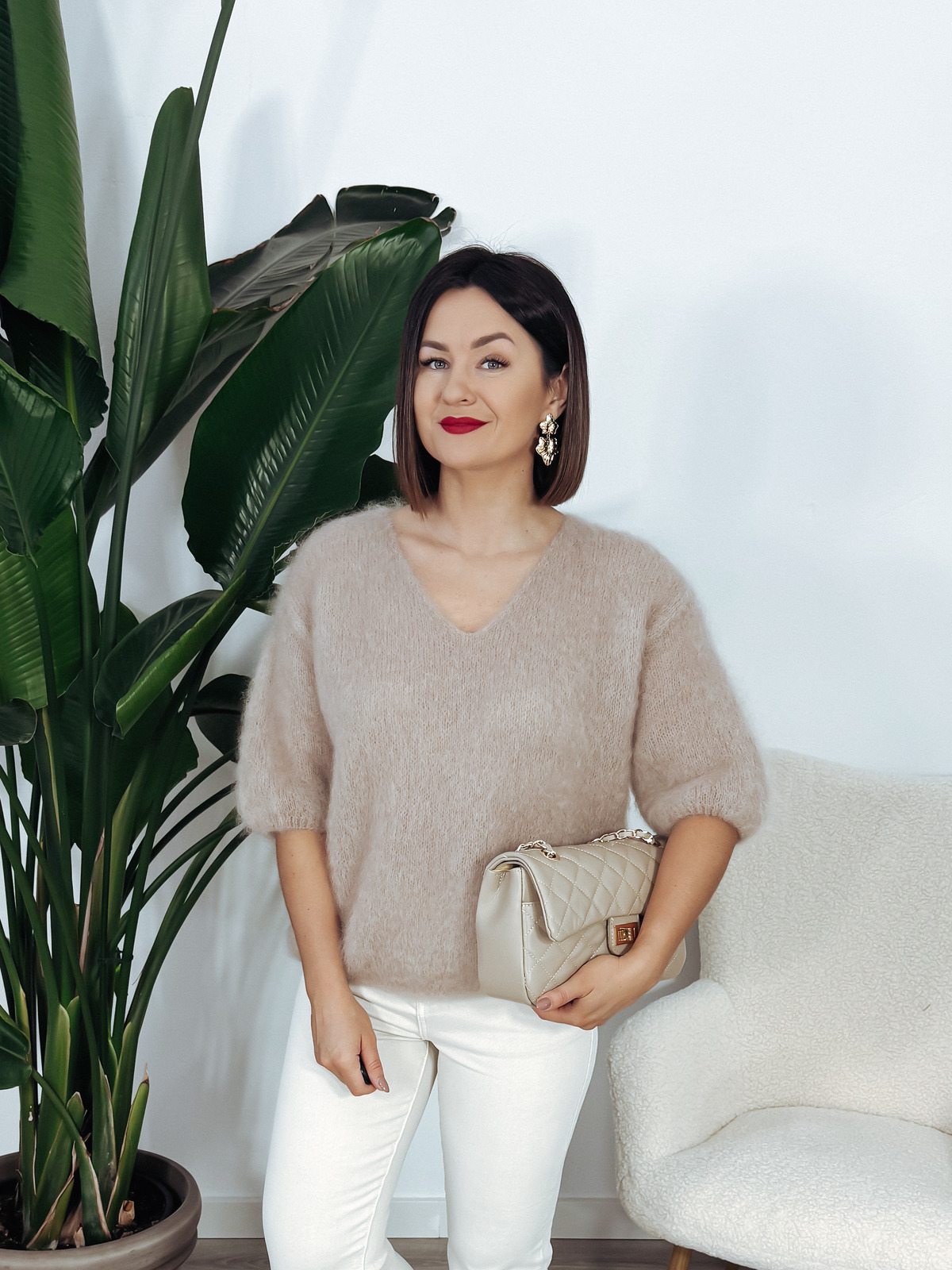 Sweter premium 81% kid moher taupe JENNIFER ♡ zdjęcie 1