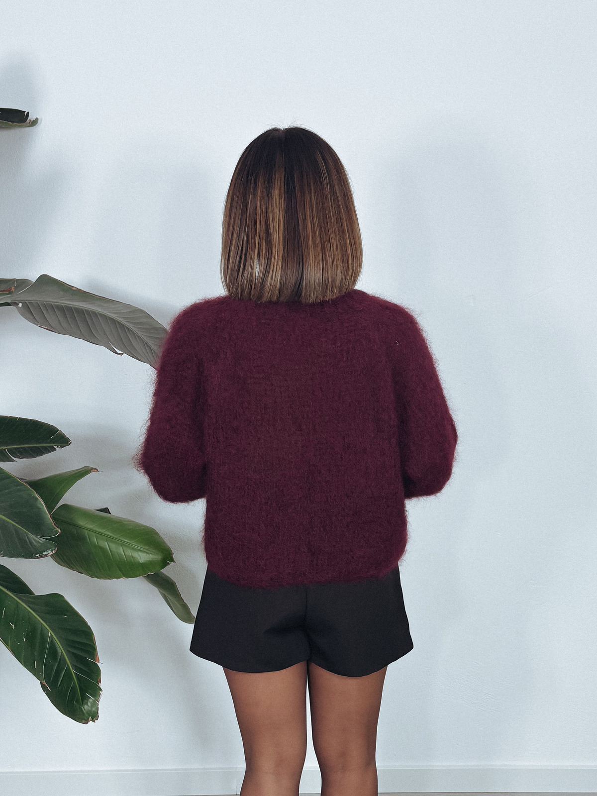 Sweter premium 80% kid moher bordo RITA ♡ zdjęcie 4