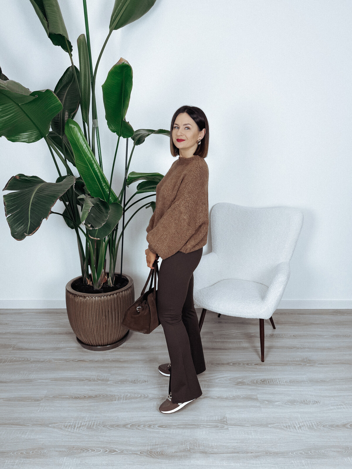 Sweter oversize mleczna czekolada AROMA zdjęcie 3