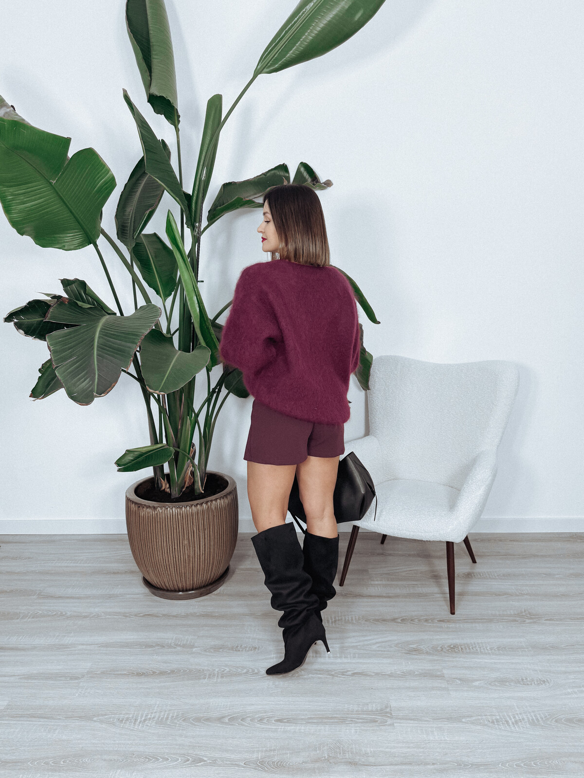Sweter premium 81% kid moher bordowy IVANI zdjęcie 3