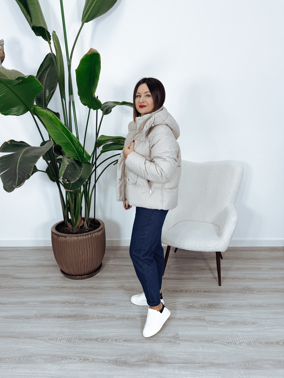 Kurtka zimowa beżowa ONYX zdjęcie 4