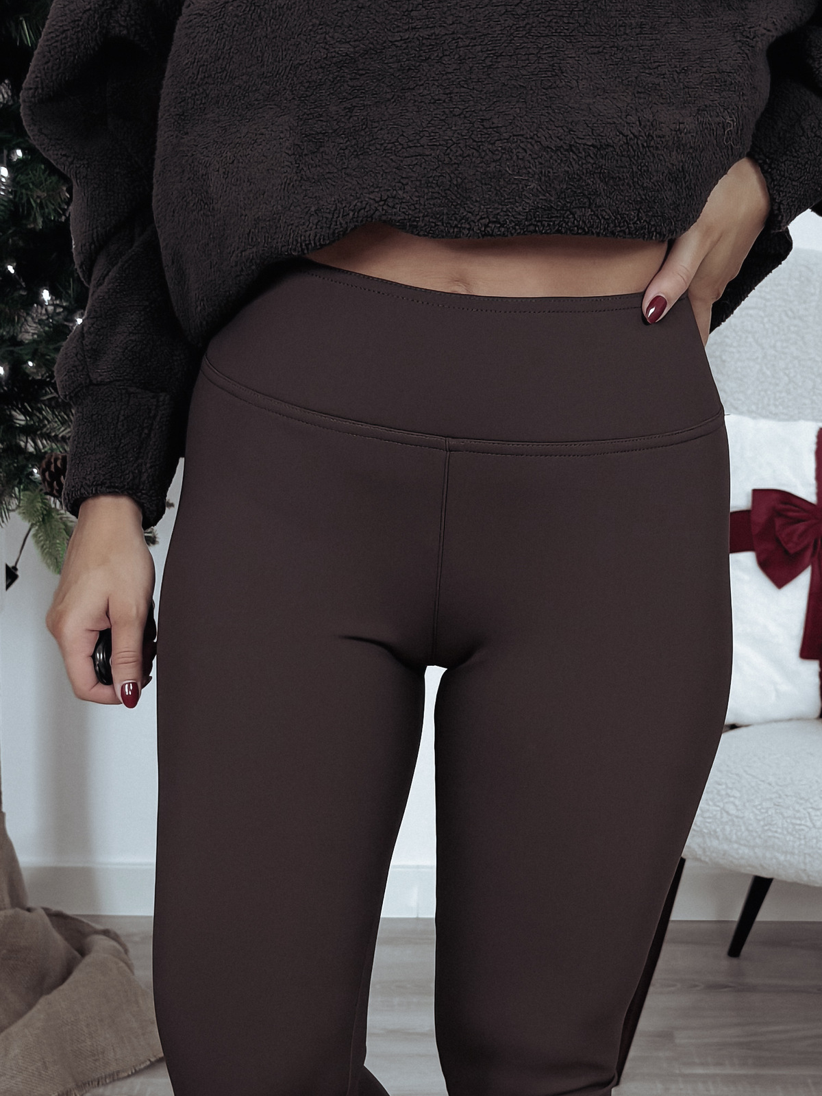 Ocieplane modelujące leginsy PREMIUM czekoladowe SLIM RETURN 2.0 zdjęcie 3