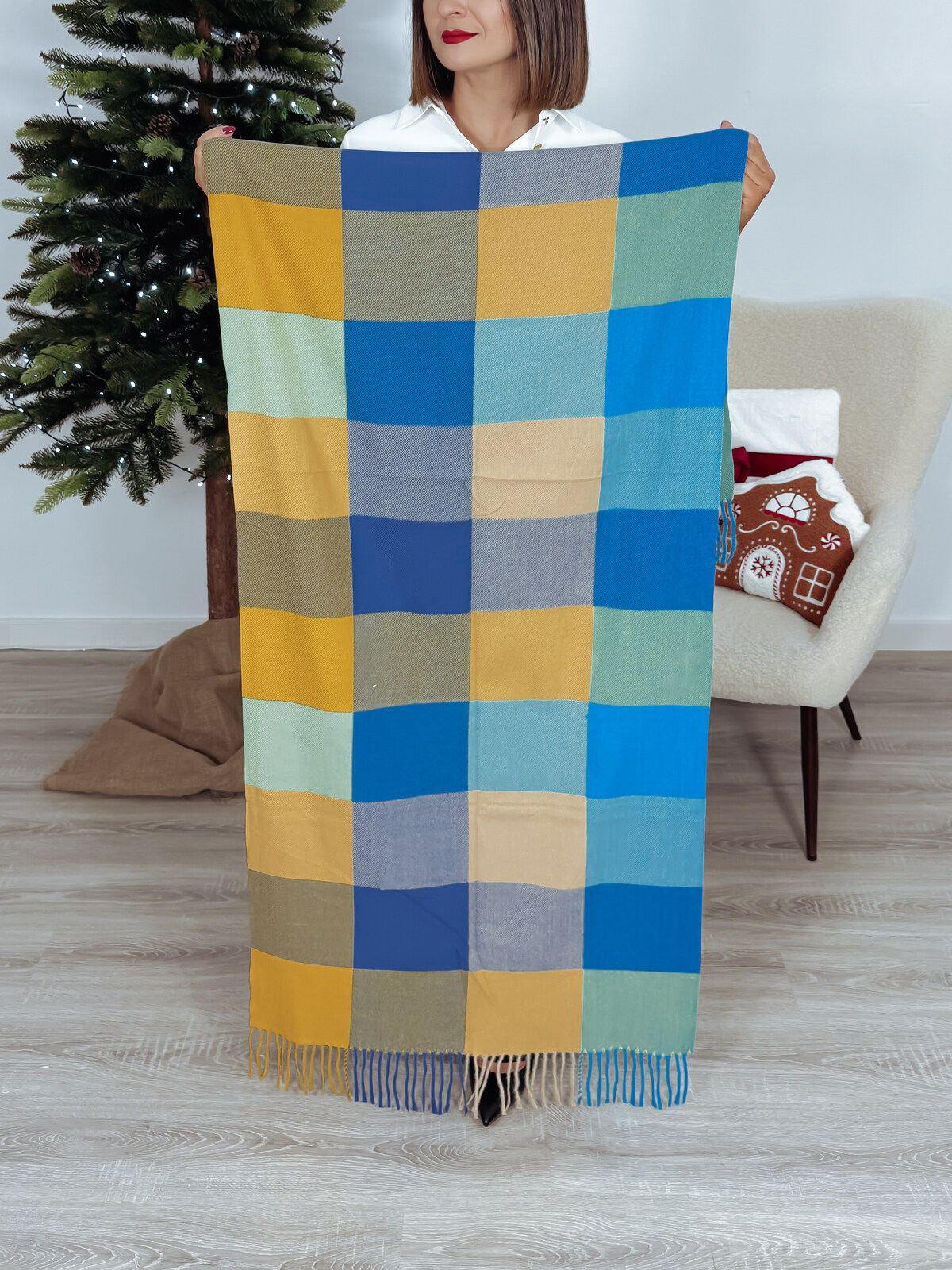 Szal w kratkę PRINT 1 zdjęcie 2