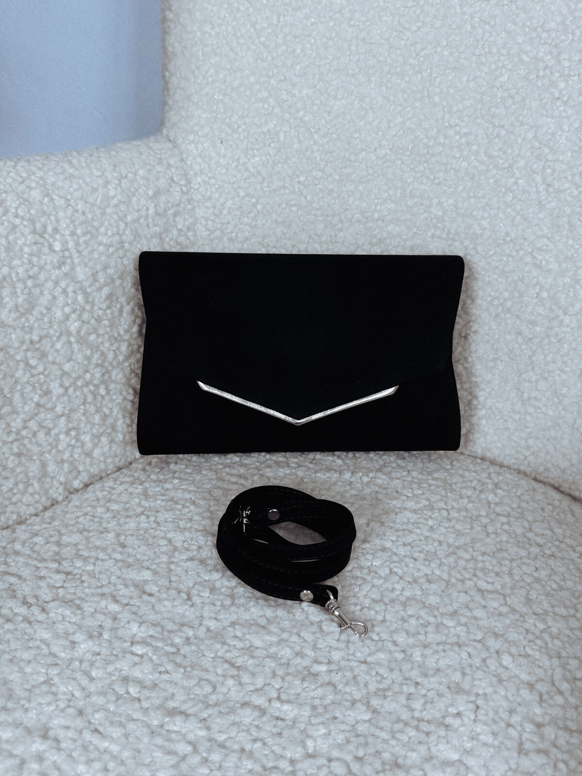 Torebka wizytowa elegancka czarny zamsz MILLANI zdjęcie 2