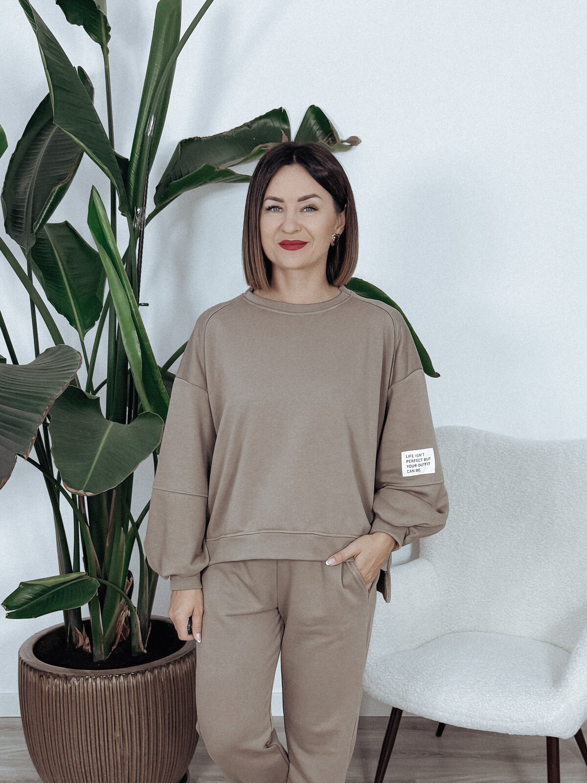Komplet bawełniany bluza + spodnie ciemne fango ARIA zdjęcie 2