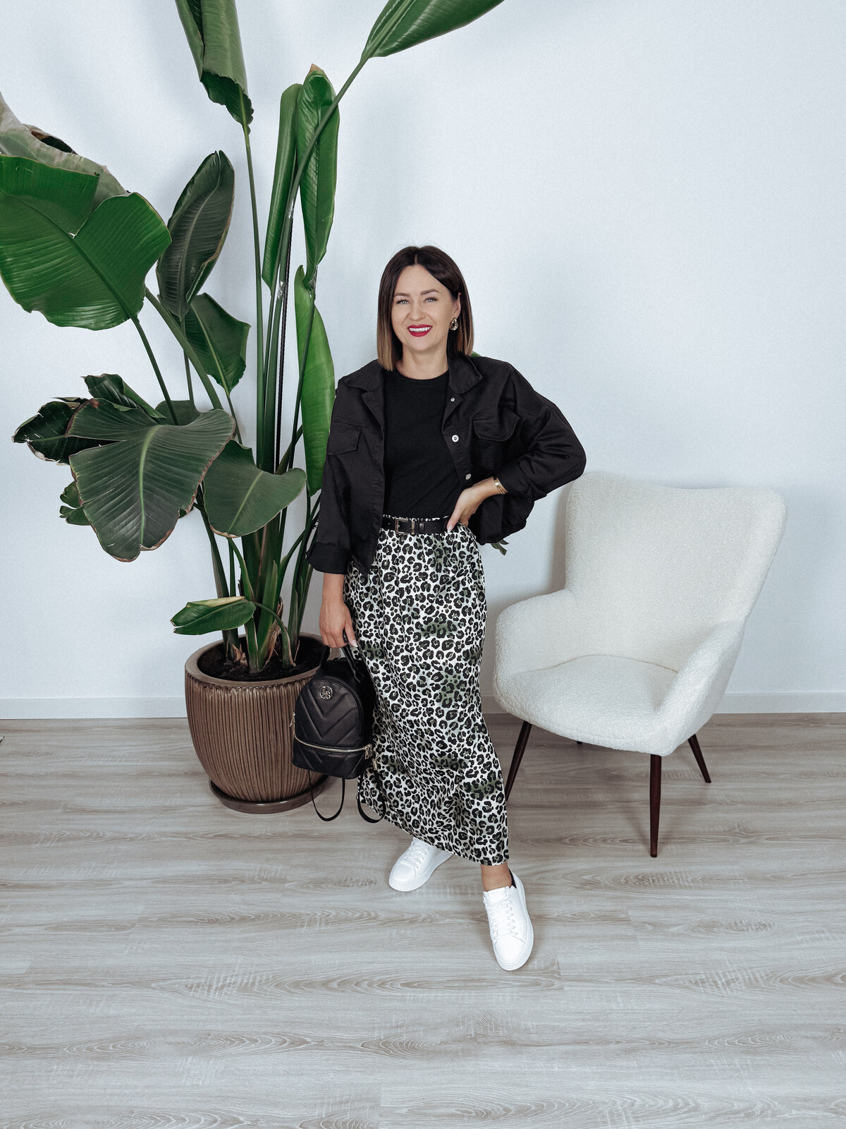 Spódnica maxi większy standard khaki panterka MARIEN zdjęcie 2