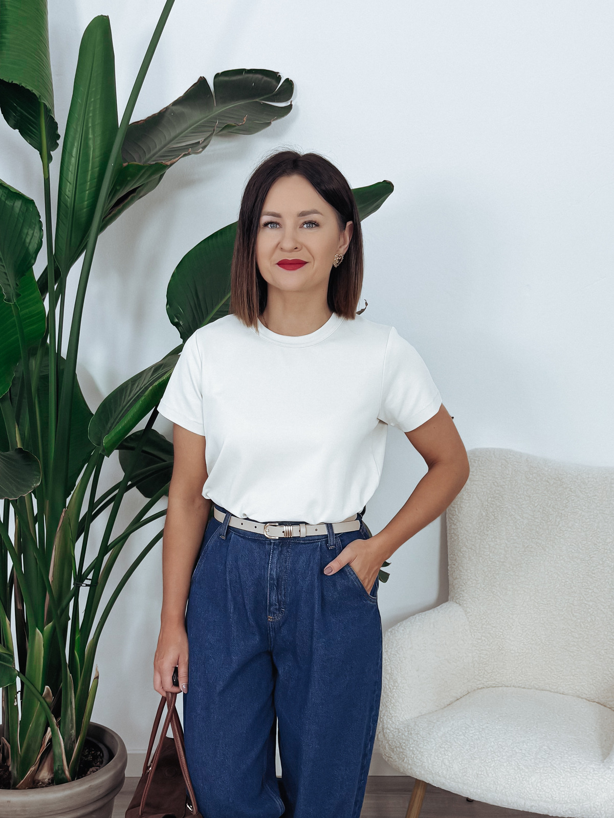 T-shirt premium 100% bawełna beżowy HALEY zdjęcie 1
