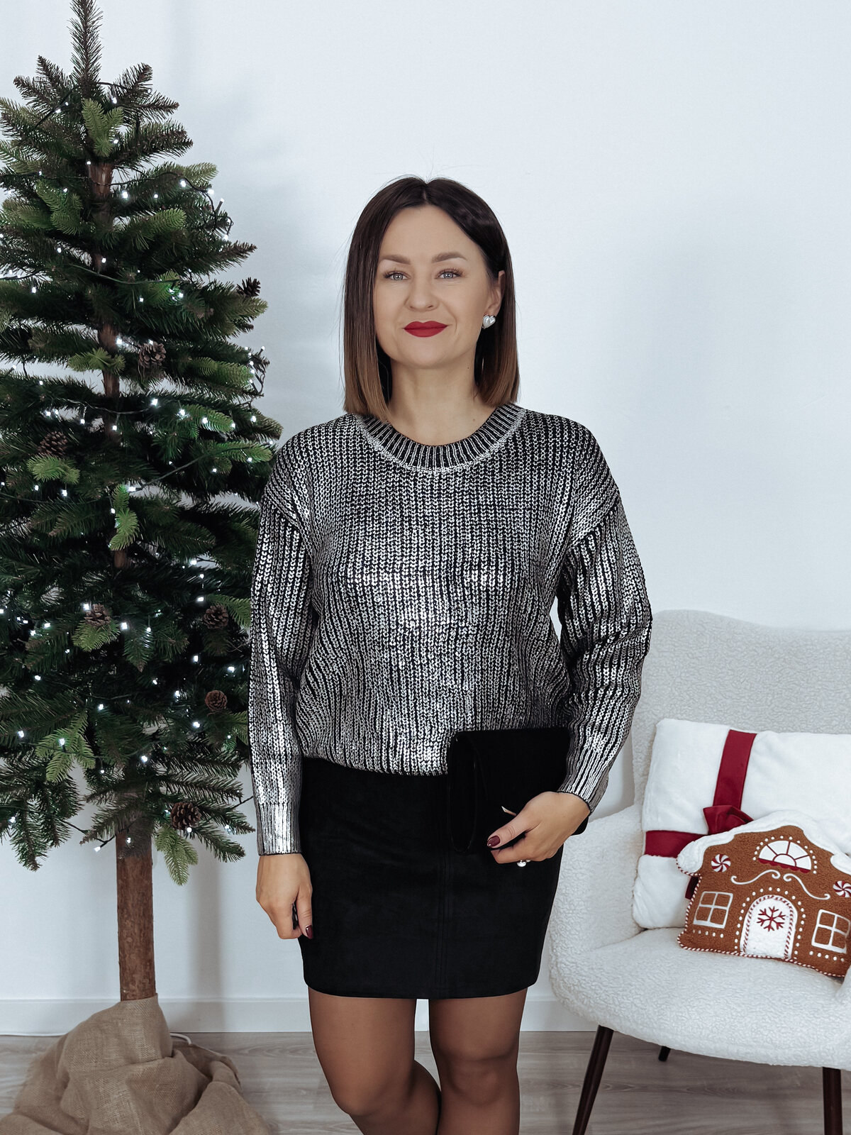 Sweter srebrny GRACJA zdjęcie 1