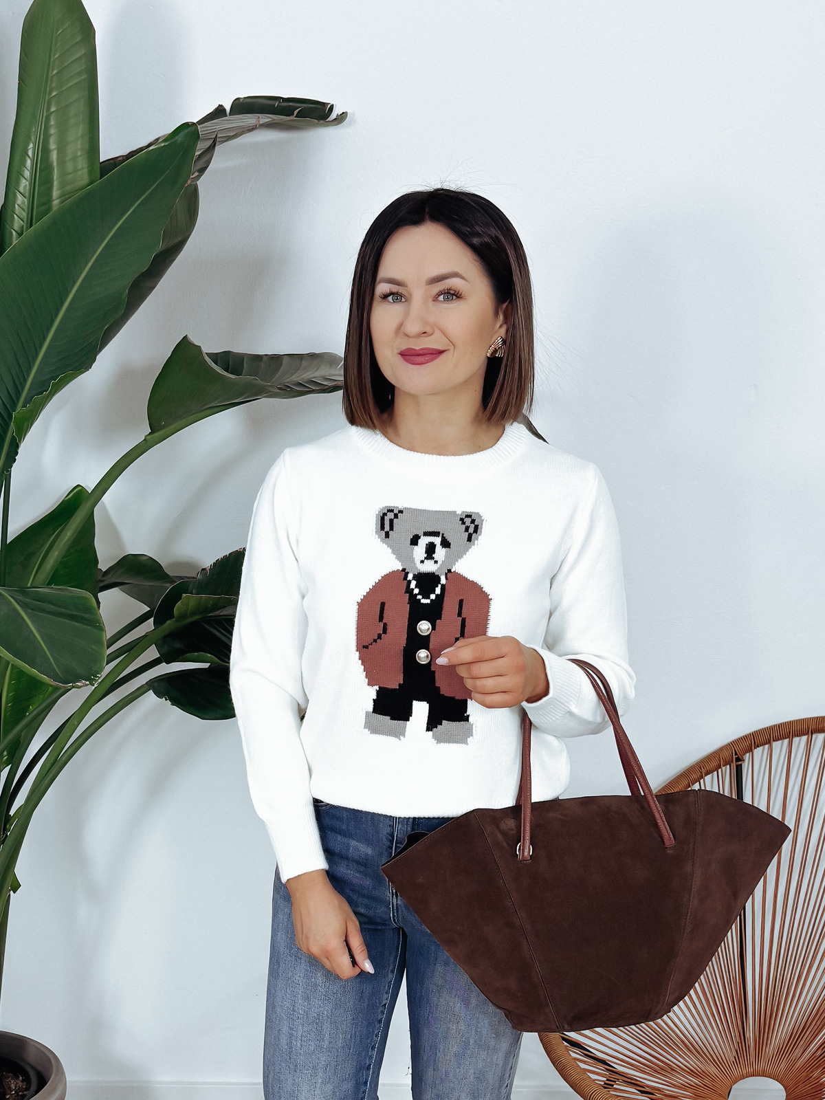 Sweter z misiem śmietankowy BEAR ♡ zdjęcie 1