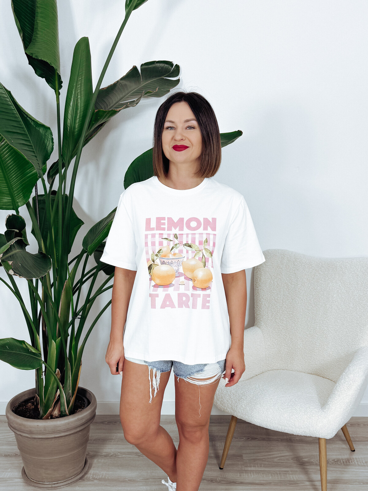 T-shirt oversize z bawełny cytryny SWEET zdjęcie 3