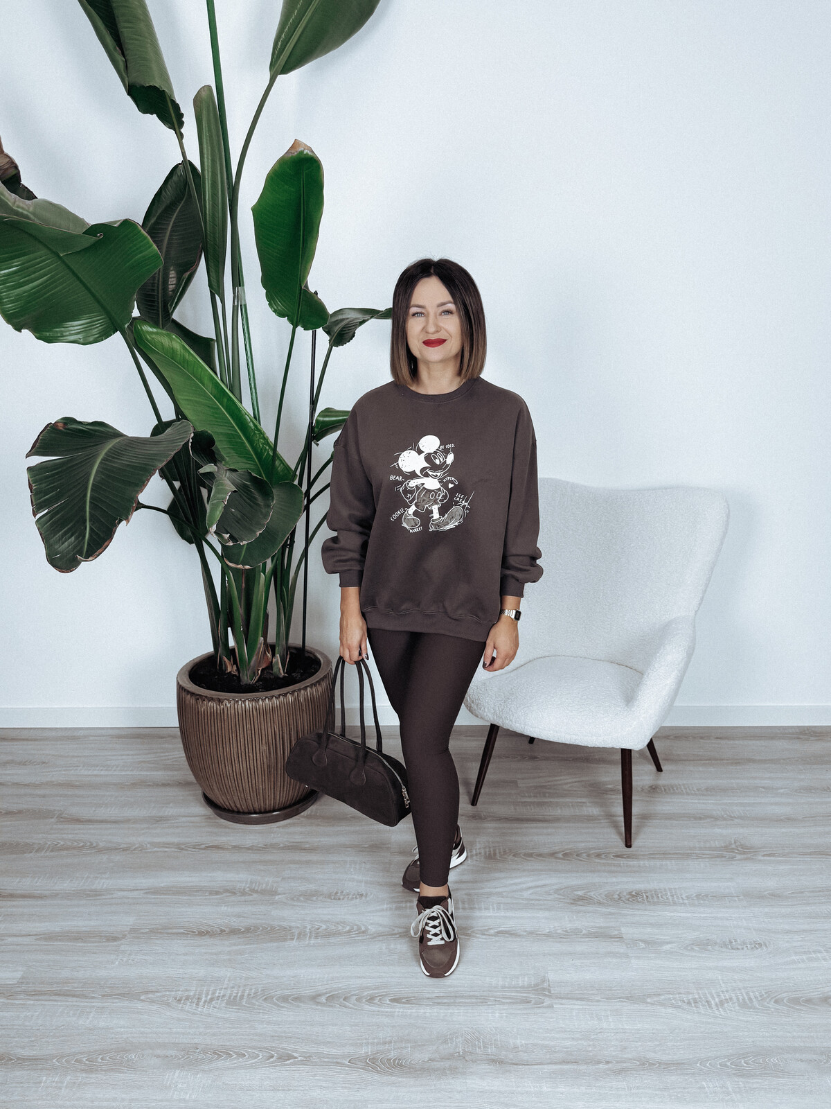 Bluza oversize brązowa MICKEY zdjęcie 2