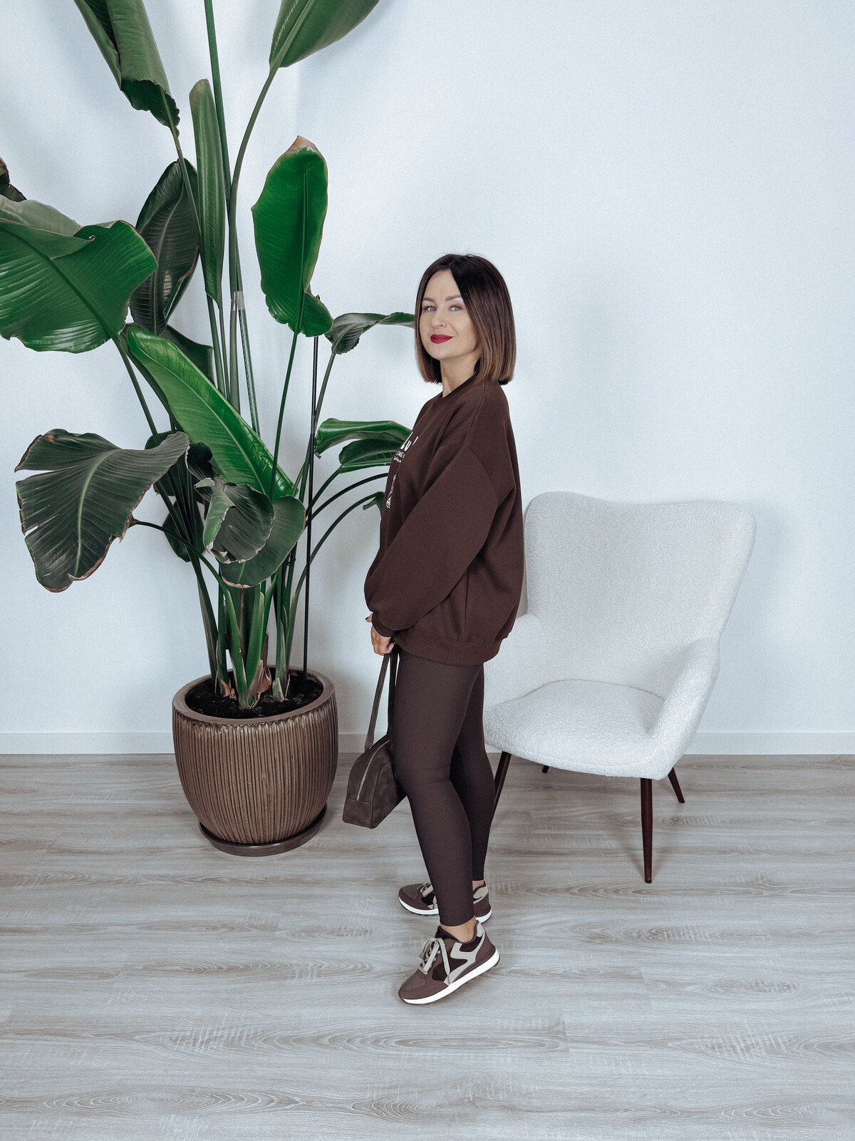 Bluza oversize | miś i napisy | czekoladowa LU LU zdjęcie 4
