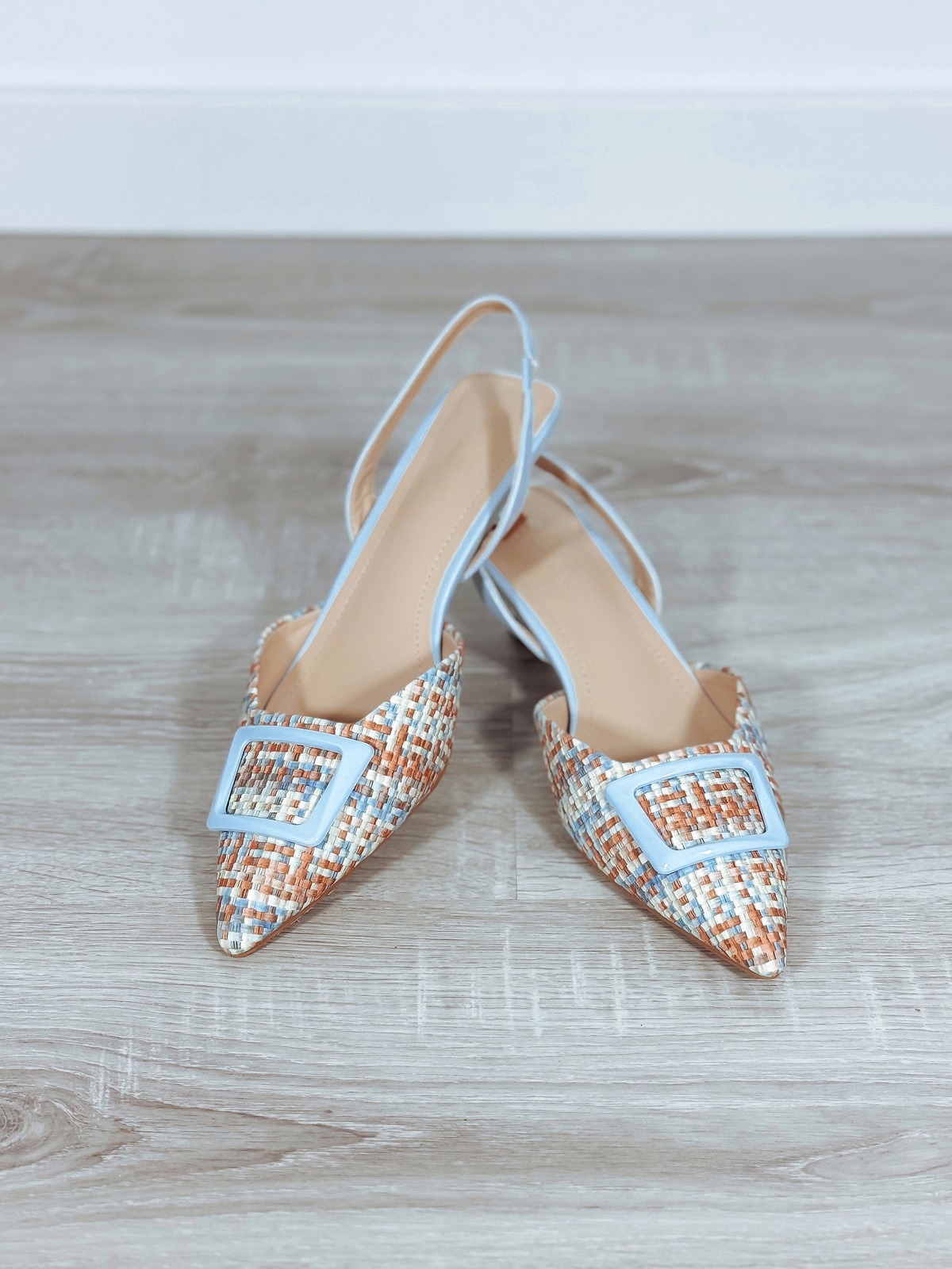 Buty typu slingback | obcas kaczuszka | niebieskie VICTORIA ♡ zdjęcie 4