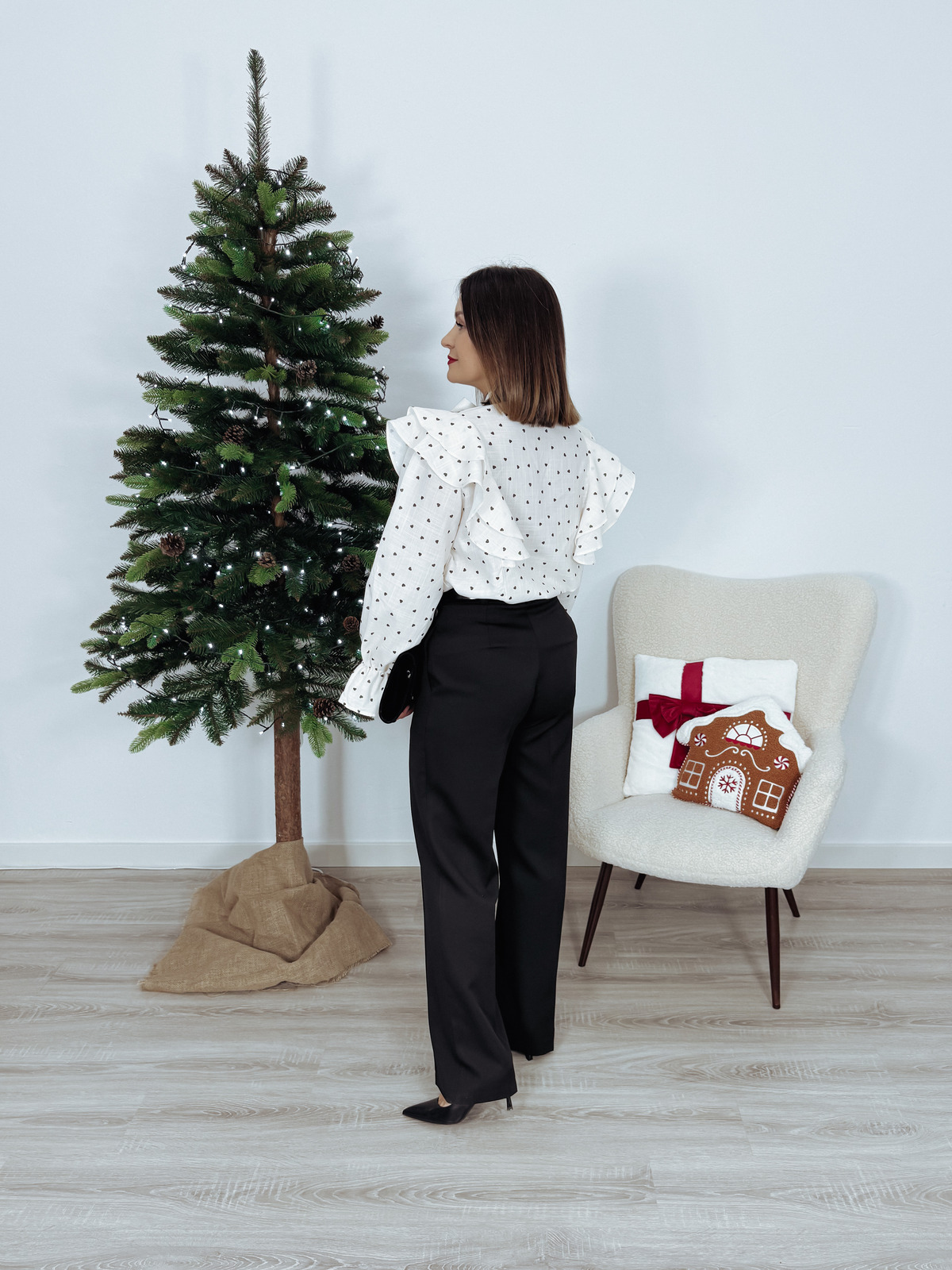 Bluzka w serduszka premium ecru HANY zdjęcie 4