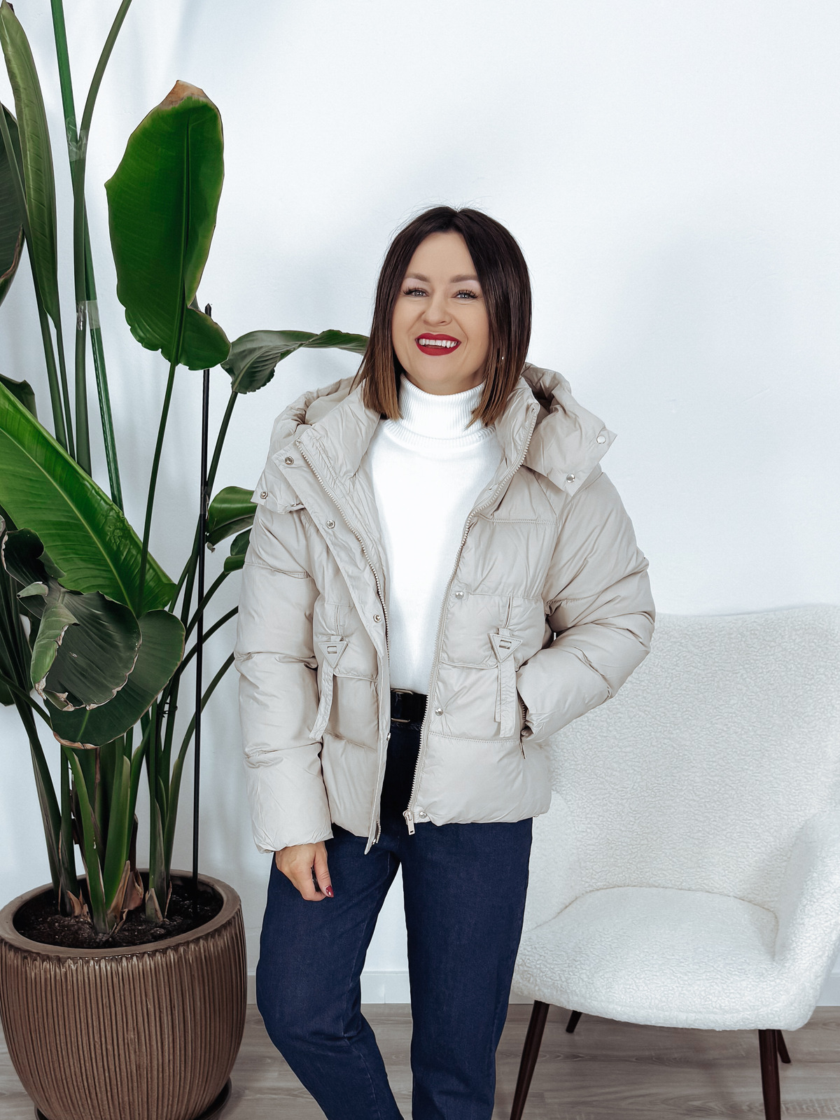 Kurtka zimowa beżowa ONYX zdjęcie 1