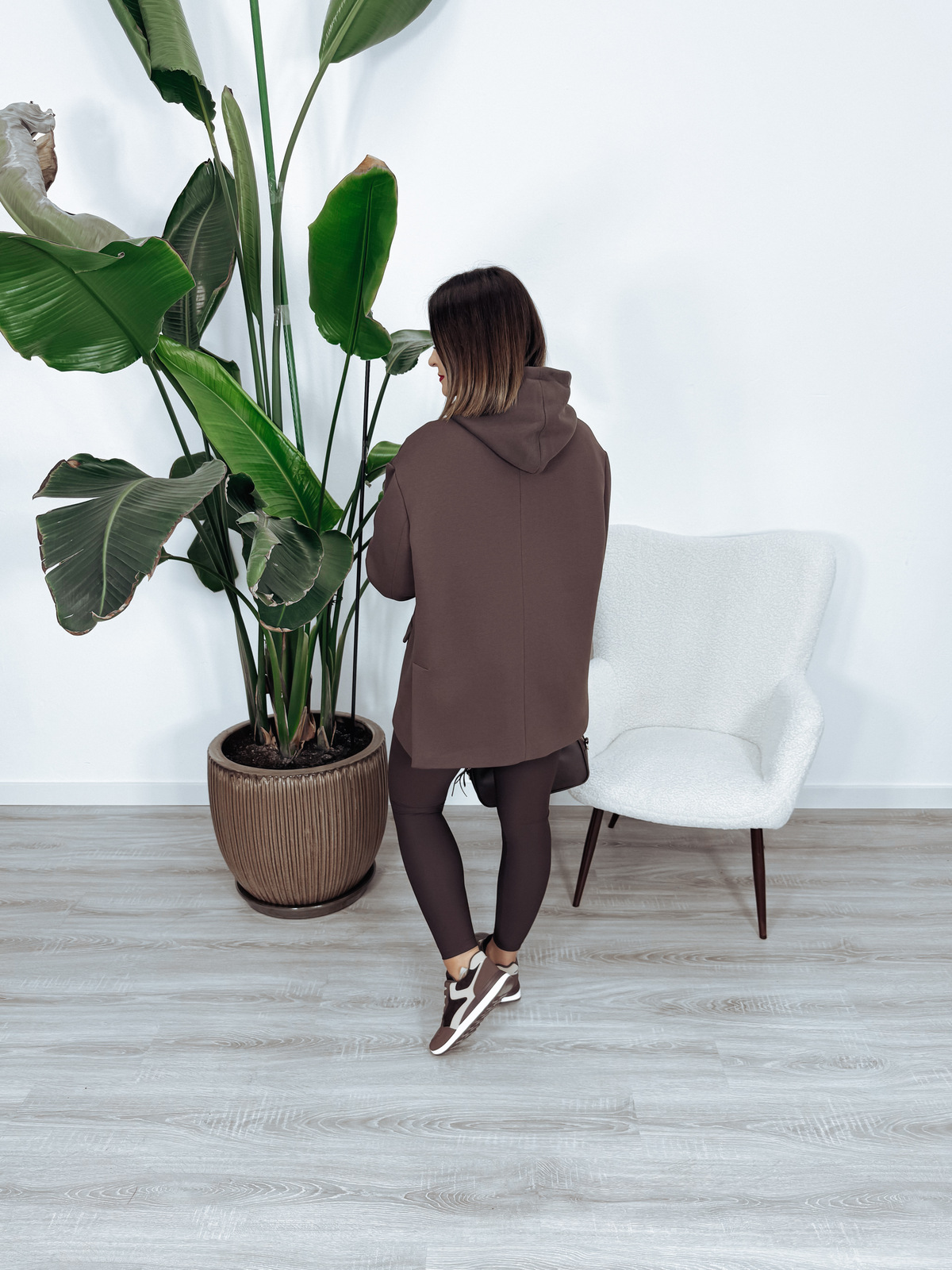 Marynarka oversize premium 95% bawełna czekolada BELLA zdjęcie 4