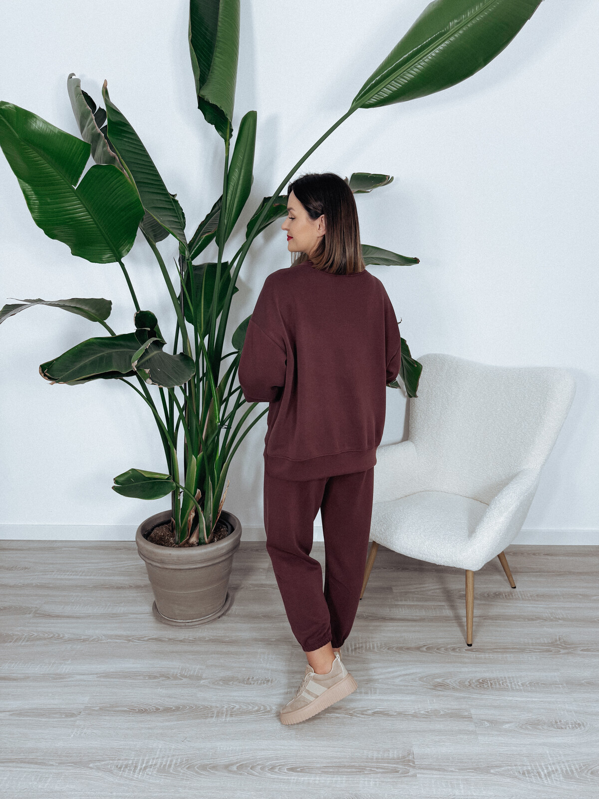 Komplet bluza + spodnie bordo ARIA II - materiał MASEŁKO zdjęcie 4