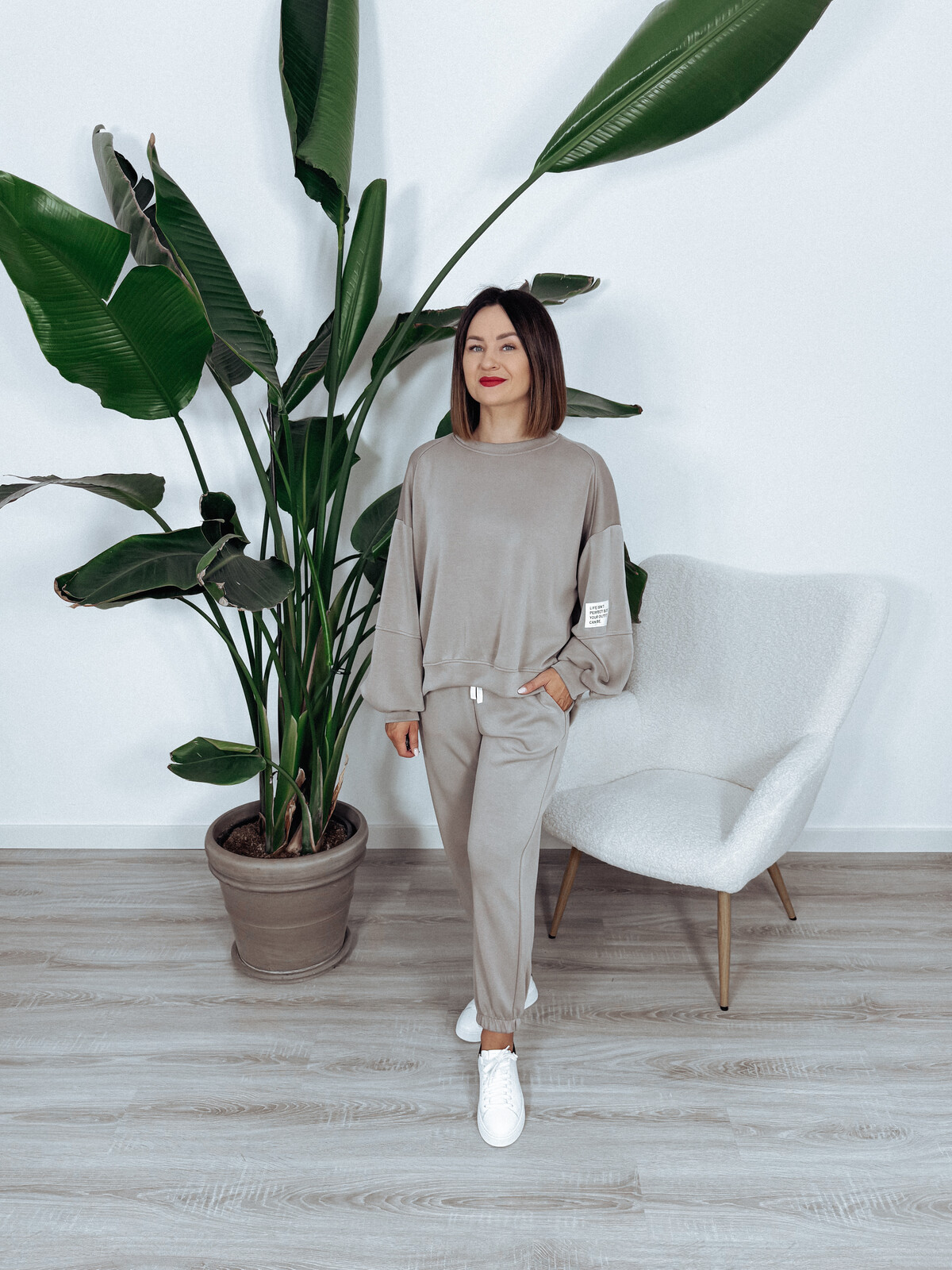 Komplet bluza + spodnie fango ARIA II - materiał MASEŁKO zdjęcie 4