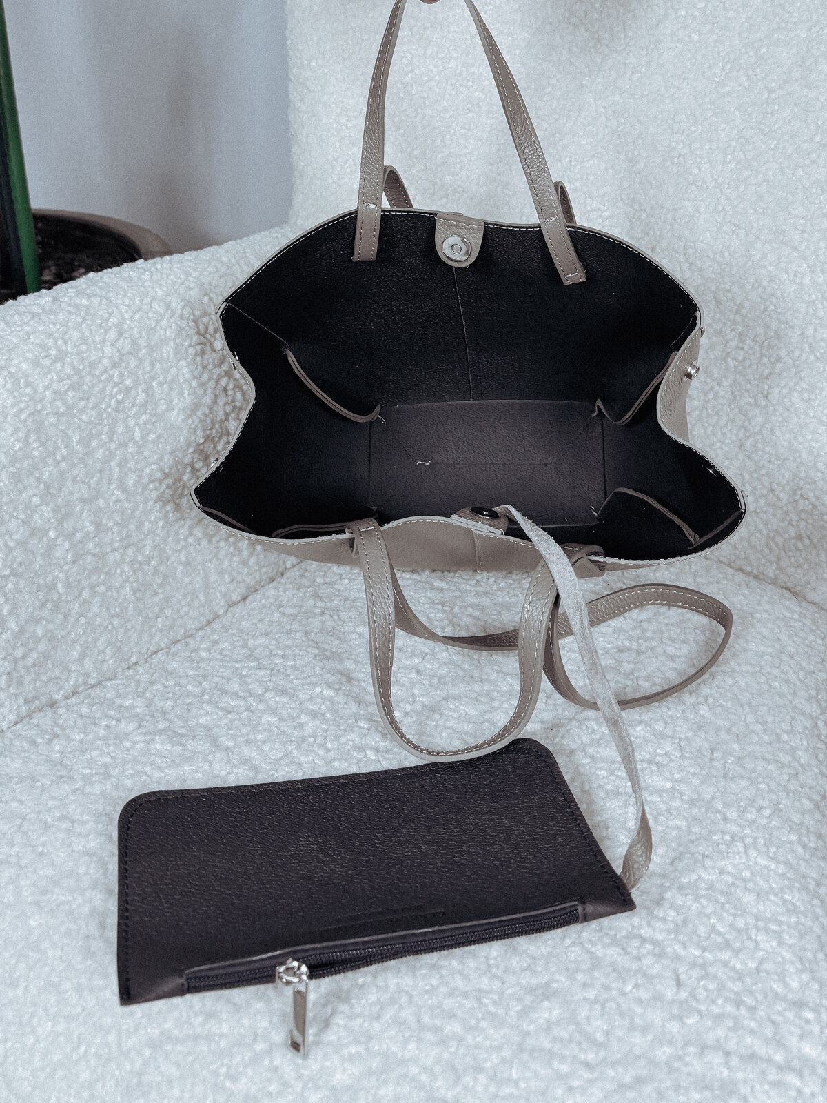 Torebka premium ze skóry naturalnej taupe PENNY zdjęcie 3