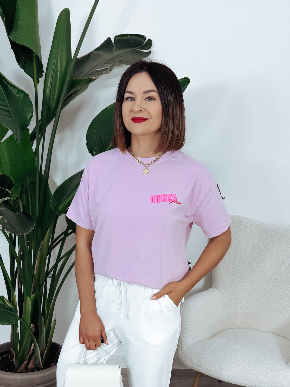 T-shirt z nadrukiem na plecach lawenda DRINKS zdjęcie 1