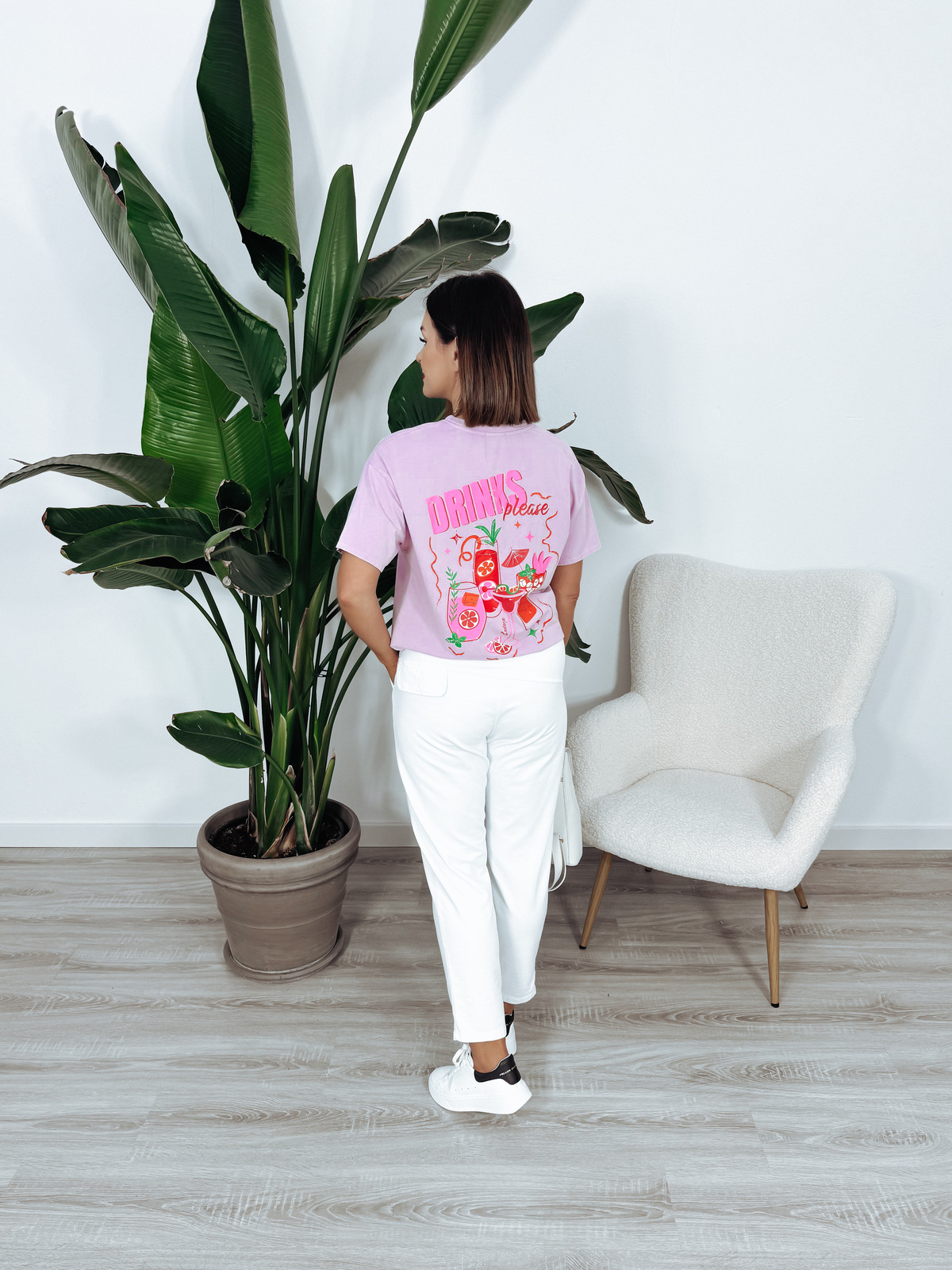 T-shirt z nadrukiem na plecach lawenda DRINKS zdjęcie 2