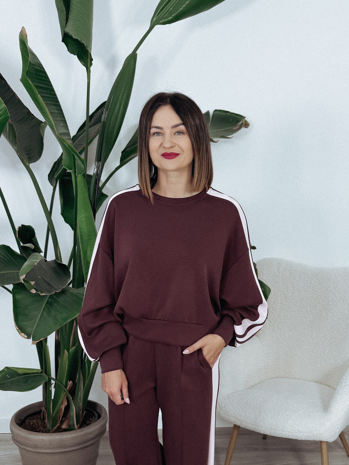 Bluza - materiał MASEŁKO | bordo SPORTI zdjęcie 1
