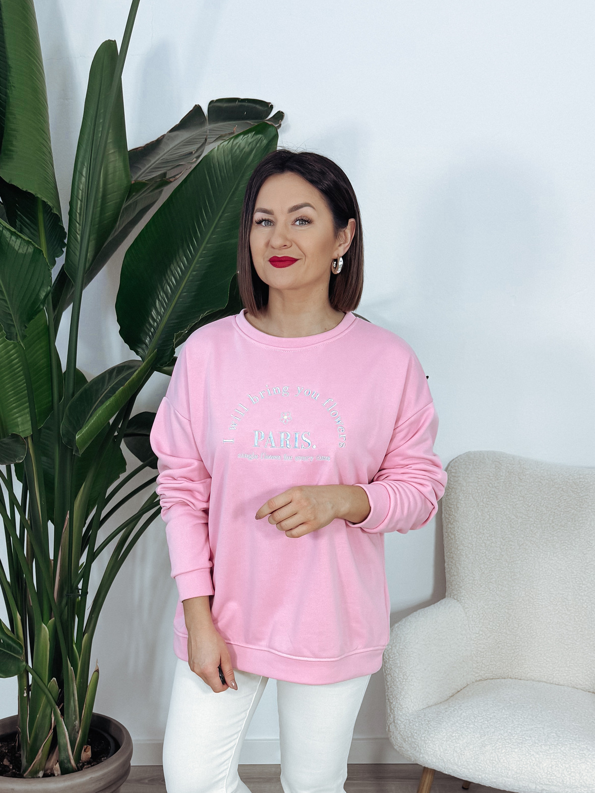 Bluza oversize pastel róż PARIS ♡ zdjęcie 1