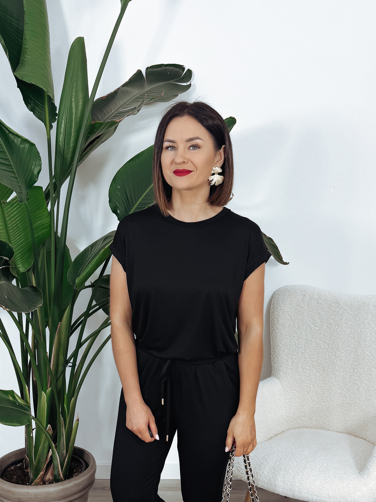 Bluzka basic bez rękawów czarna FINEL zdjęcie 1