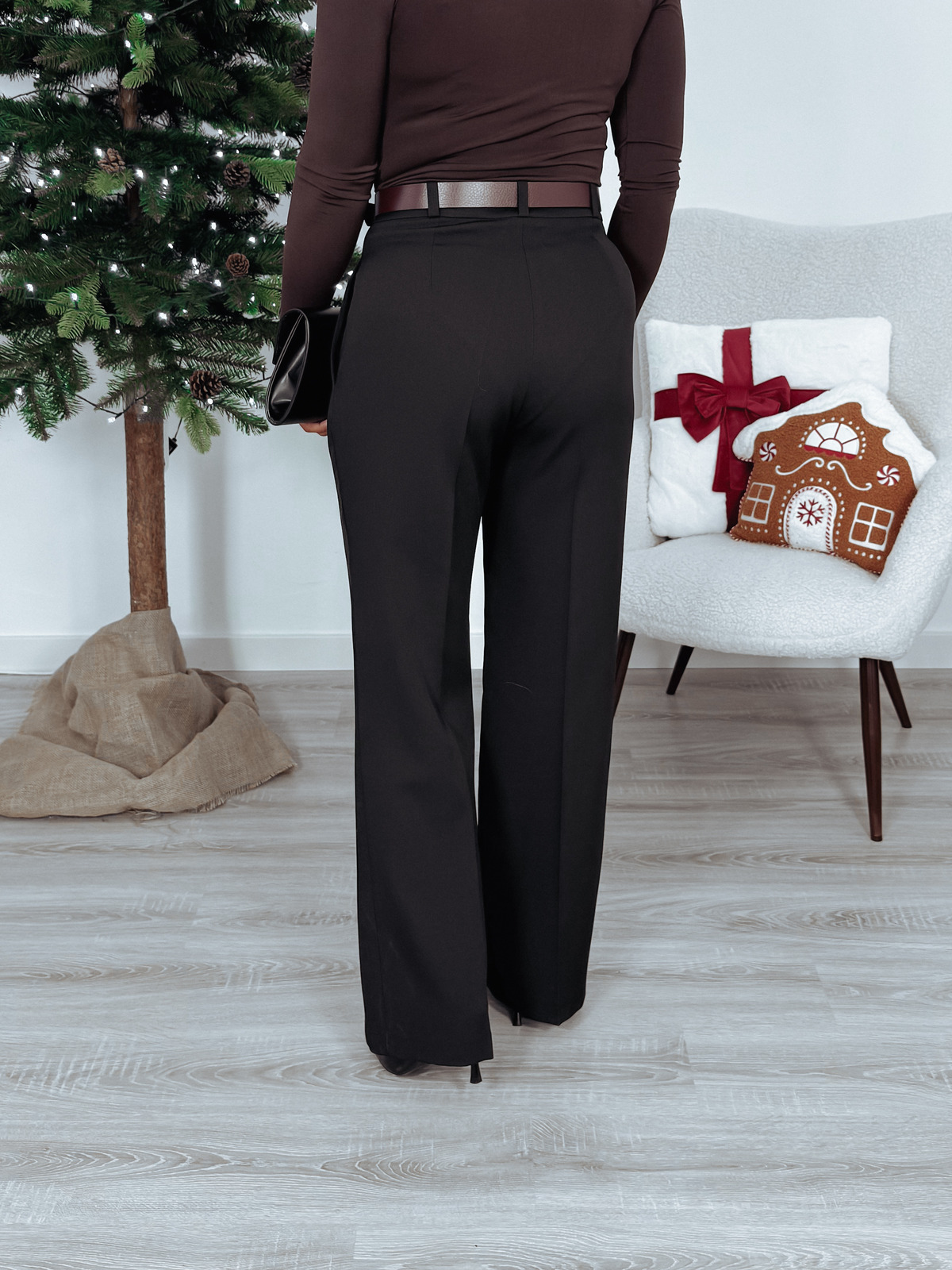 Spodnie eleganckie 70% wiskozy czarne CLARISA zdjęcie 4