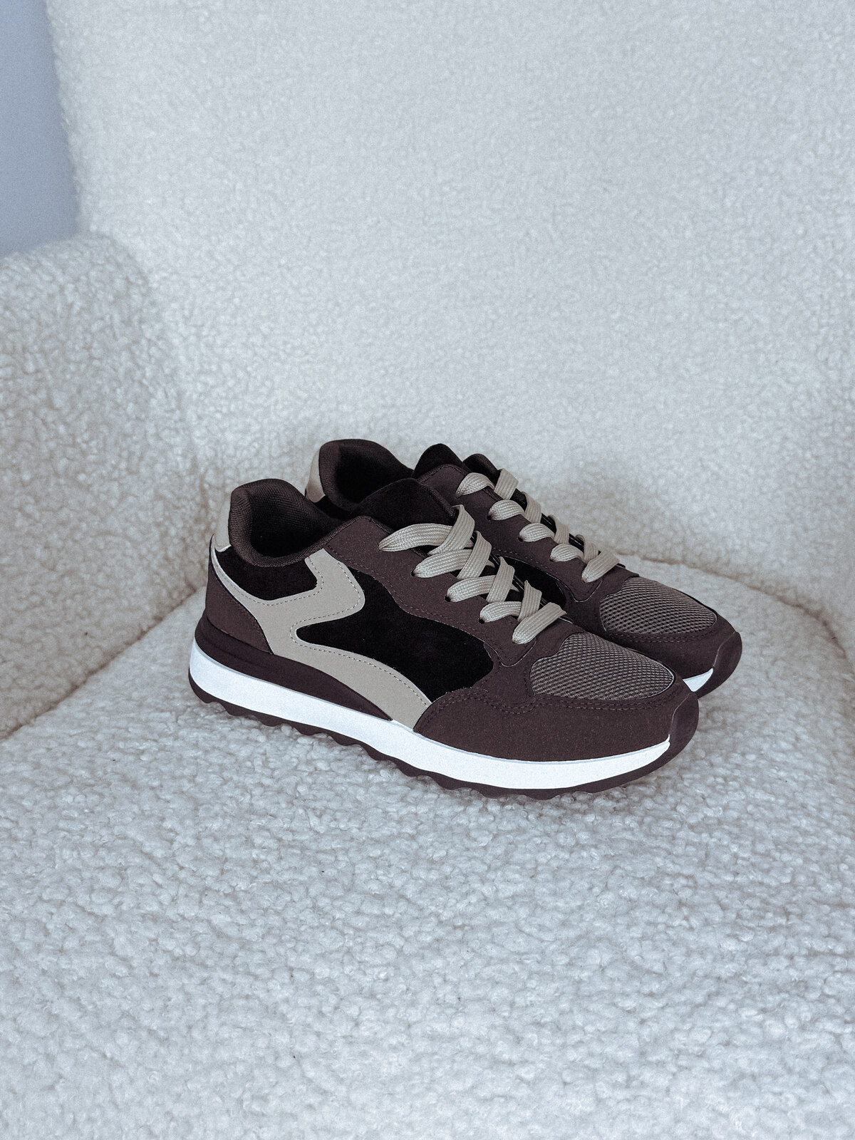 Sneakersy brązowo-beżowe STREET zdjęcie 1