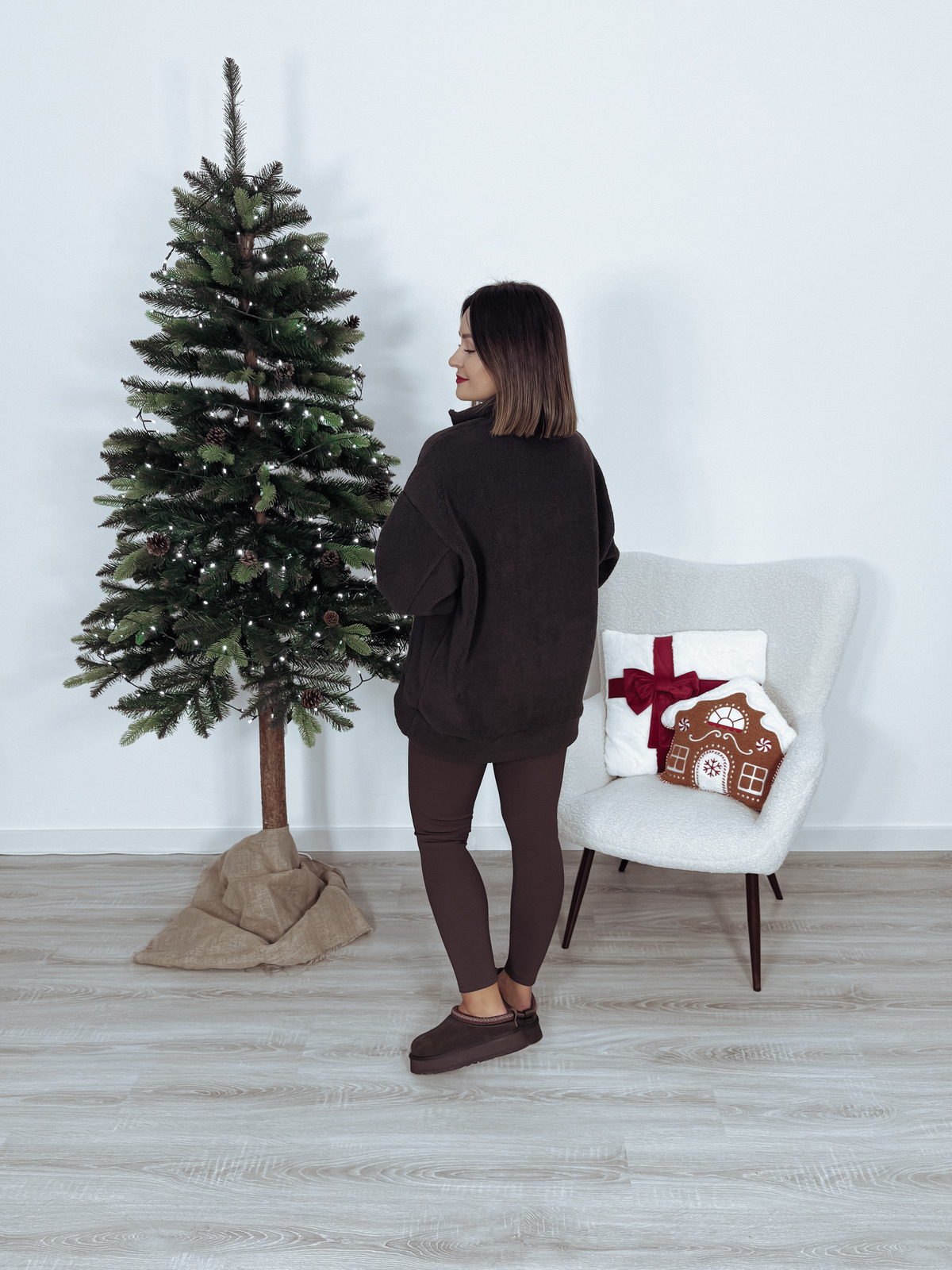 Bluza polarowa 30% wełny czekoladowa TEDDY zdjęcie 3