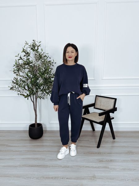 Komplet bluza + spodnie granatowy ARIA II - materiał MASEŁKO