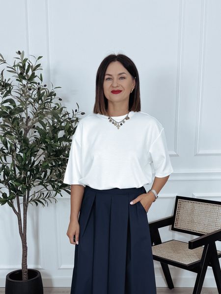 T-shirt oversize biały STAR