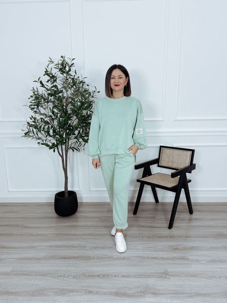 Komplet bluza + spodnie pistacja ARIA II - materiał MASEŁKO