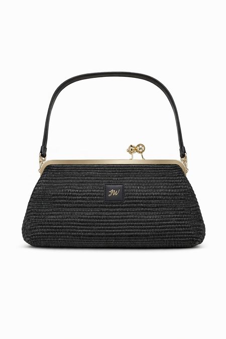 Torebka elegancka pleciona czarna DORI